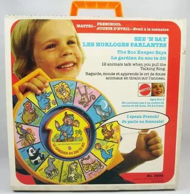 Mattel Preschool 1979 - Horloge Parlante See\'n Say Le gardien du zoo te dit
