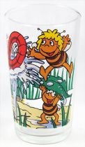 Maya the Bee - Mustard glass - Maya, Willi, Alexander the Great & Max the earthworm