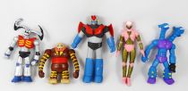 Mazinger Z - Set of 5 Mexican bootleg 4\  pvc figures : Garada, Doublas, Boss Borot, Aphrodai, Mazinger Z