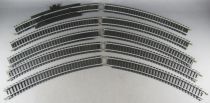 Mehano Ho 10 Courbes Rails Acier R 18° dont 1 Alimentation Auto-enrailleur
