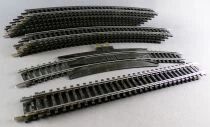 Mehano Ho 12 Courbes Rails Acier R 18\  30° dont 1 Alimentation Auto-enrailleur + 2 Rails Droits