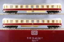 Mehano T726 Ho Db Coffret TEE Trans Europe Express Loco Diesel 4 Voitures Rails Transfo Etat Neuf