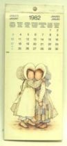 Merchandising Holly Hobbie 1982 illustrated calendar