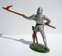 Merten 40mm - Middle Age - Footed Trooper in armour with spear (red flag) (ref 348))
