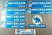 Metzeler - Motorcycle Tires - 8 x Vintage Stickers