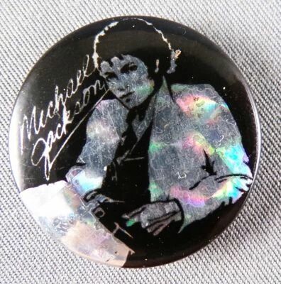 Michael Jackson - Badge Plastique 2,5cm - Noir & Argent