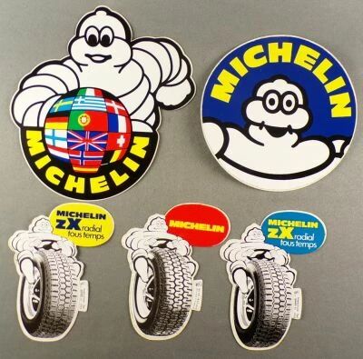 Michelin - Car - 5 x Vintage Stickers Bibendum