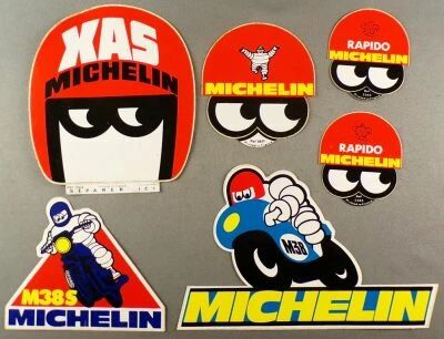 Michelin - Moto - Lot de 6 Autocollants Bibendum