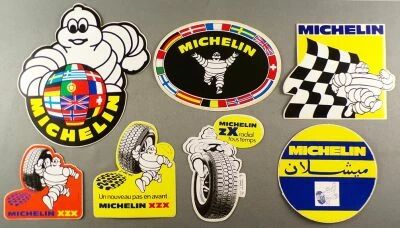 Michelin - Voiture - Lot de 7 Autocollants Bibendum