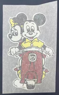 Mickey & friends - Vintage T-Shirt Iron-On Heat Transfers - Mickey & Minnie on scooter