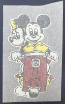 Mickey & friends - Vintage T-Shirt Iron-On Heat Transfers - Mickey & Minnie on scooter