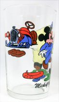 Mickey & his Friends - Amora Mustard glass - 1930 Mickey\'s Service Station