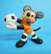 Mickey and friends - Bully 1977 PVC Figure - Mickey  Soccer player with orange t-shirt