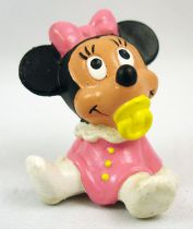 Mickey and friends - Bully 1985 PVC Figure - Baby Minnie Mouse with sucker