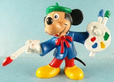 Mickey and friends - Bully 1985 Pvc Figure - Mickey Painter
