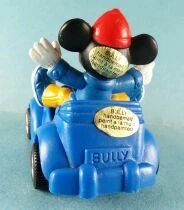 Mickey and friends - Bully 1986 Pvc Figure - Mickey in Car (Blue)