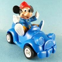 Mickey and friends - Bully 1986 Pvc Figure - Mickey in Car (Blue)