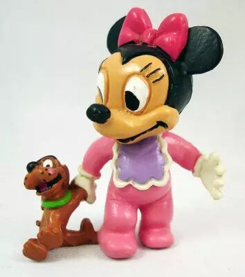 Mickey And Friends Comics Spain Pvc Figure Baby Minnie Mouse With Pluto Doll