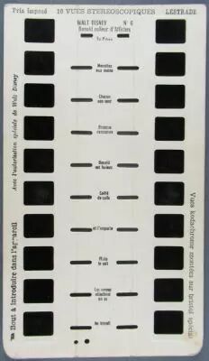 Mickey and Friends - Lestrade - Walt Disney n�6 Donald Billposter Sheet of 10 Stereo Views