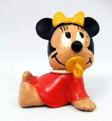 Mickey and friends - M+B Maia Borges PVC Figure 1985 - Disney Babies Minnie Mouse (red dress)
