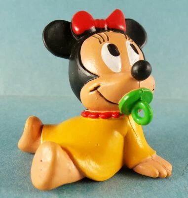 Mickey and friends - M+B Maia Borges Pvc Figure 1985 - Disney Babies Minnie Mouse (Yellow Dress)