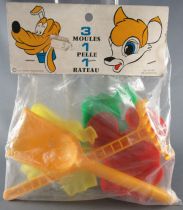 Mickey and friends - Sitap 54-6310 Vintage Beach Set - Sand Molds Mickey Donal Pluto Shovel Rake