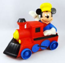 Mickey et ses Amis - Bouteille de bain moussant 20 cm - Mickey en locomotive - Johnson\'s 1996