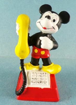 Mickey et ses amis - Figurine Pvc Bully 1981 - T�l�phone Mickey