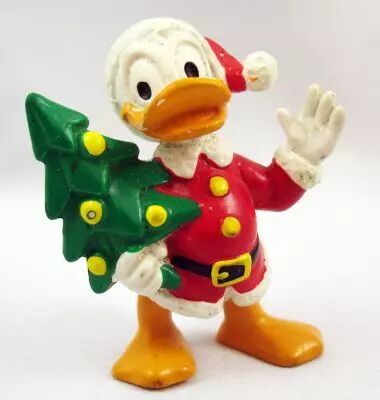 Mickey et ses amis - Figurine PVC Bully 1984 - Donald en P�re No�l