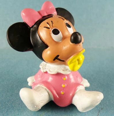 Mickey et ses amis - Figurine Pvc Bully 1985 - B�b� Minnie avec T�tine