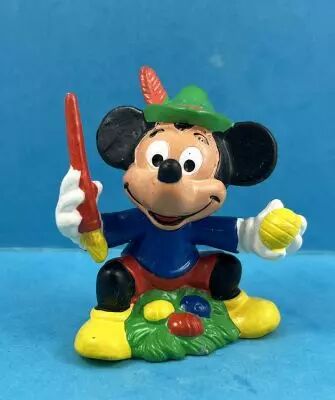Mickey et ses amis - Figurine PVC Bully 1985 - Mickey peignant des oeufs de P�ques