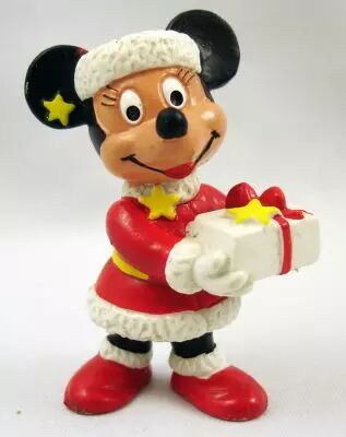 Mickey et ses amis - Figurine PVC Bully 1985 - Minnie en M�re No�l