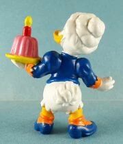 Mickey et ses amis - Figurine Pvc Bully 1986 - Grand M&egrave;re Donald avec gateau d\'anniversaire
