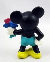 Mickey et ses amis - Figurine PVC Bully 1986 - Mickey Mouse (classic) avec fleurs
