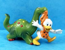 Mickey et ses amis - Figurine PVC Bully 2000 - Donald et Dinosaure (Disney Préhistorique)
