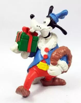 Mickey et ses amis - Figurine PVC M+B Maia Borges 1982 - Dingo � No�l