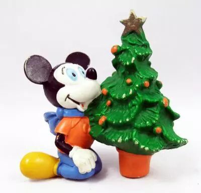 Mickey et ses amis - Figurine PVC M+B Maia Borges 1982 - Mickey � No�l