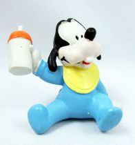 Mickey et ses amis - Figurine PVC M+B Maia Borges 1985 - Disney Babies Bébé Dingo (grenouillère bleue)