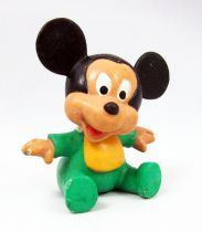 Mickey et ses amis - Figurine PVC M+B Maia Borges 1985 - Disney Babies Bébé Mickey (grenouillère verte)