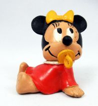 Mickey et ses amis - Figurine PVC M+B Maia Borges 1985 - Disney Babies Bébé Minnie (robe rouge)