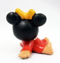 Mickey et ses amis - Figurine PVC M+B Maia Borges 1985 - Disney Babies Bébé Minnie (robe rouge)