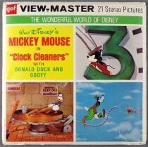 Mickey Mouse - Set of 3 Discs Gaf View-Master 3-D Mickey Mouse in Clock Cleaners Ref. B 551