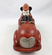 Mickey Mouse Fire Dept Ladder Truck - Sun Rubber Co. (1930\'s)