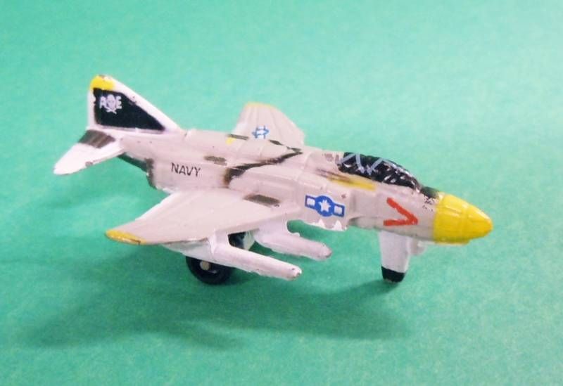 1987 Galoob VTG Micro Machines Aircraft F-18 Hornet Mini Gray/Yellow Aircraft 