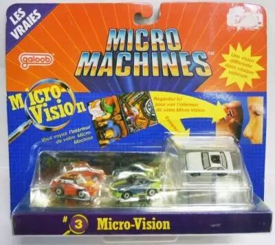 Micro Machines - Galoob - 1990 Set #3 Micro-Vision (MR-2 T-Bird Super Coup� & Porsche 959)