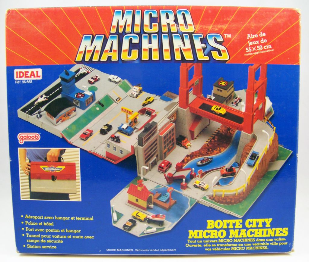 MicroMachines - Galoob Ideal - 1989 Super City Playsets (Toolbox) loose  with box