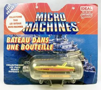 MicroMachines - Galoob Ideal - 1990 Bateau dans une Bouteille (Bateau de Comp�tition) Ref.96-710