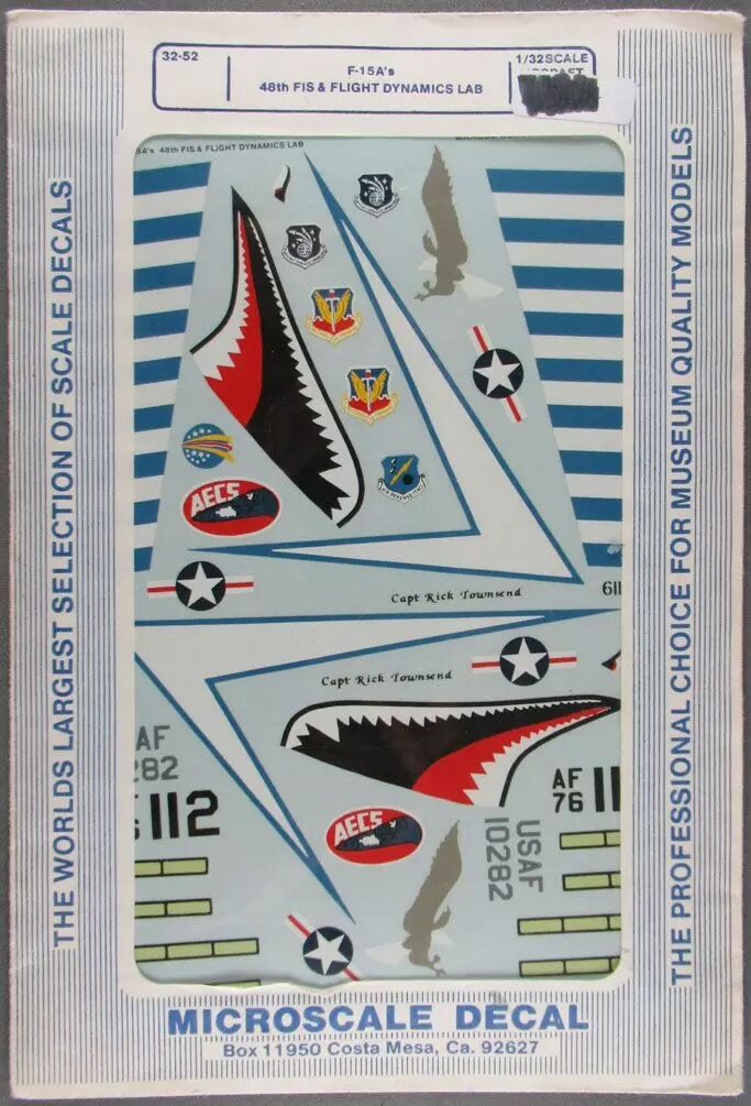Microscale Decal 3252 Planche Décalcos USAF F15 A's 48th FIS