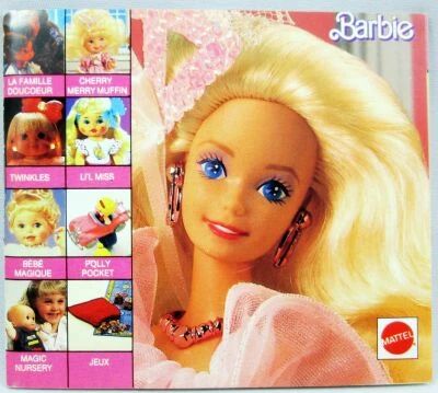 Mini catalog Mattel France 1990 : Barbie, Heart Family, Cherry Merry Muffin, Polly Pocket, Twinkles, Li\'l Miss...