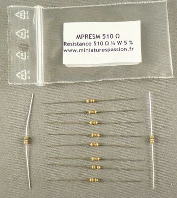 Miniatures Passion MPRESM 5100 O Ho N 10 R�sistances 510 Ohms 1/4W  5% Etat Neuf